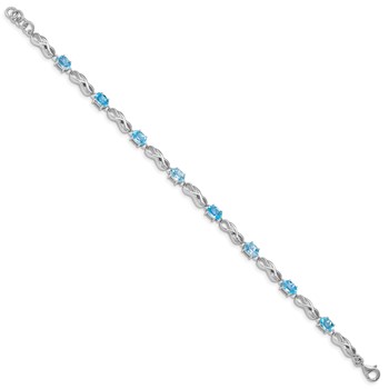 Sterling Silver Rhodium-plated Blue Topaz Figure 8 Bracelet — alternate view