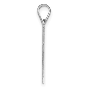 Sterling Silver Rhodium-plated Blue Enameled Cross Hatch Cross Charm — alternate view