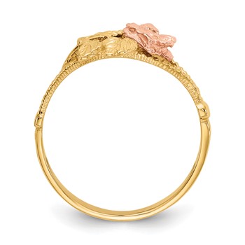 14k Two-tone Diamond-Cut Rose Ring — alternate view