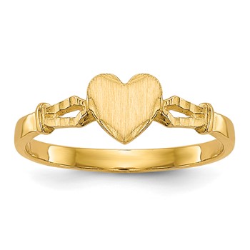 14k 5.0x5.0mm Open Back Size 3 Childs Heart Signet Ring