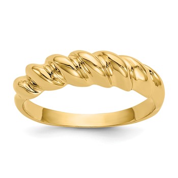 14k Polished Twisted Dome Ring