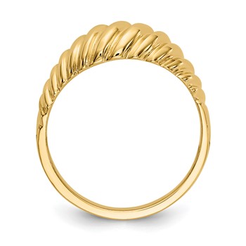 14k Polished Scalloped Dome Ring — alternate view