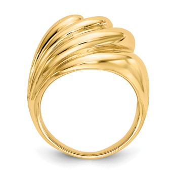 14k Polished Swirl Dome Ring — alternate view