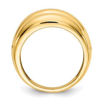 14k Polished Scalloped Dome Ring — alternate view