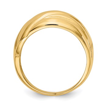 14k Polished Scalloped Dome Ring — alternate view