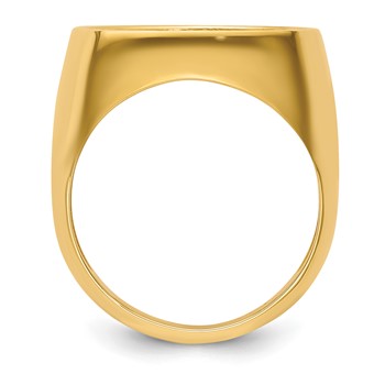 Wideband Distinguished Coin Jewelry 14k Men's Polished and Diamond-cut Classic Open Back 16.0mm Coin Bezel Ring — alternate view