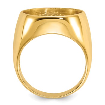 Wideband Distinguished Coin Jewelry 10k Men's Polished Classic Open Back 16.5mm Coin Bezel Ring — alternate view