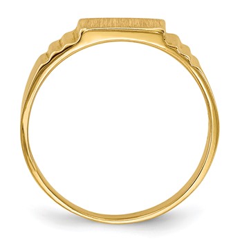 14K Satin 6.5x5.2mm Closed Back Size 2.25 Baby Rectangular Signet Ring — alternate view