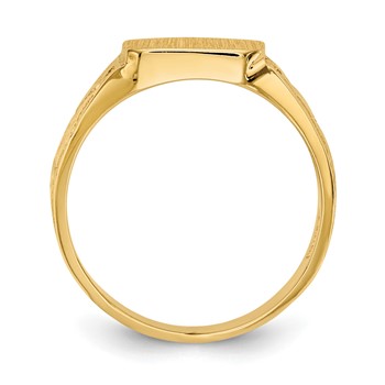 14K Polished 8.0x8.25mm Closed Back Size 3.5 Childs Square Signet Ring — alternate view