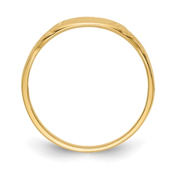 14K Polished 6.25x4.0mm Closed Back Size 3.25 Baby Rectangular Signet Ring — alternate view