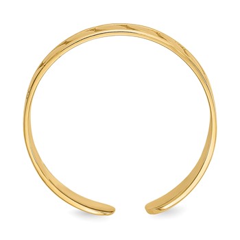 14k 4mm Leaf Design Toe Ring — alternate view