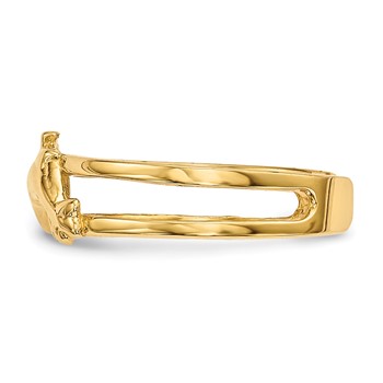 14k Two Dolphins Toe Ring — alternate view