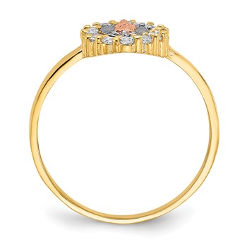 14k Two-tone with White Rhodium CZ Our Lady of Guadalupe Ring — alternate view