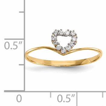 14k CZ Heart Ring — alternate view