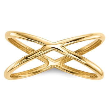 14k Polished Double Crisscross Ring