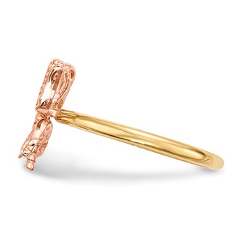 14k Two-tone Polished Butterfly Ring — alternate view