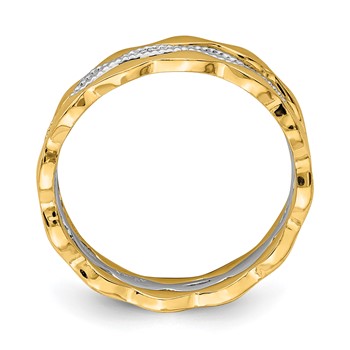 14K Two-tone Set of 3 Stackable Rings — alternate view