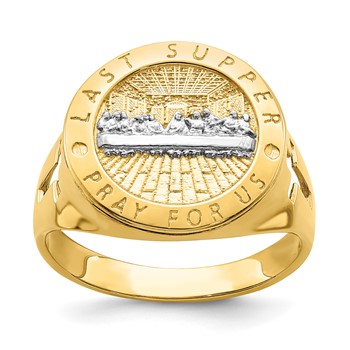 IB Goodman 14K and White Rhodium The Last Supper Mens Ring