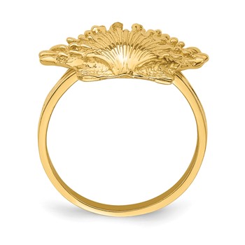 14K Lions Paw Shell Ring — alternate view