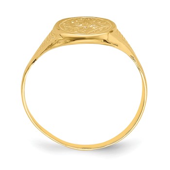 14k Oval Flower Size 3 Baby / Childs Ring — alternate view