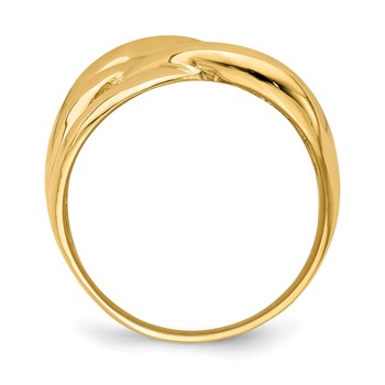 14k Polished Bold Basket Weave Dome Ring — alternate view