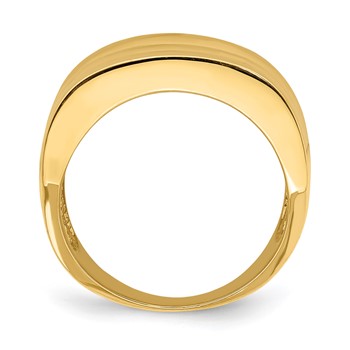 14k Polished Triple Ridge Dome Ring — alternate view