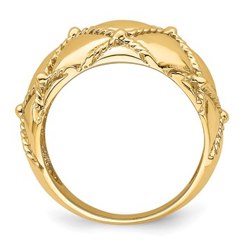 14k Quilted Rope Solid Dome Ring — alternate view