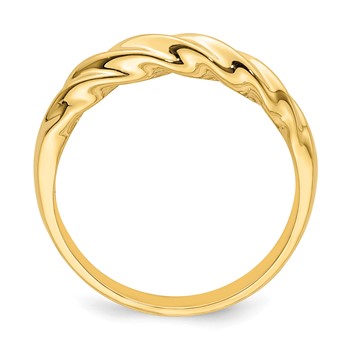 14k Polished Thin Ribbed Dome Ring — alternate view