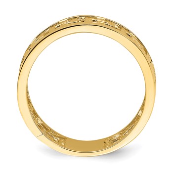 14K Polished Cut-Out Greek Key Design Band — alternate view