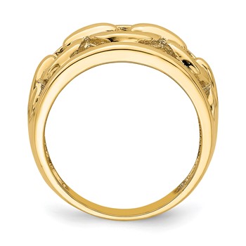 14K Polished Chain Design Inside Ring — alternate view