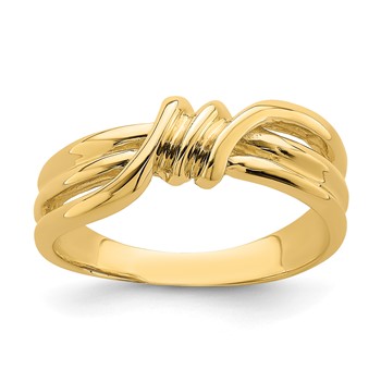14k Polished Ribbed Twist Ring