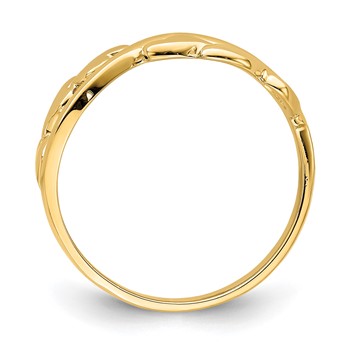 14k Polished Cross-over Design Heart Ring — alternate view