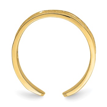 14k Adjustable Scroll Pattern Toe Ring — alternate view