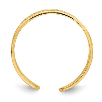 14K Star and Moon Adjustable Toe Ring — alternate view