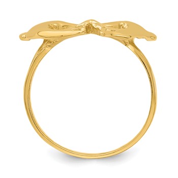 14k Polished Dolphins Heart Ring — alternate view
