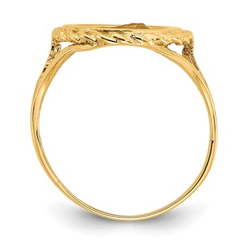 14k Angel Coin with Rope Frame Ring — alternate view