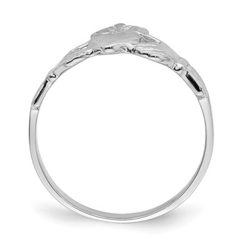 14k White Gold Claddagh Ring — alternate view