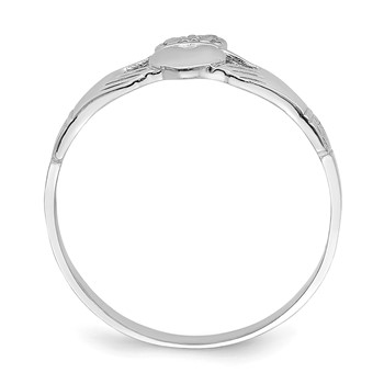 14k White Gold Polished Claddagh Ring — alternate view