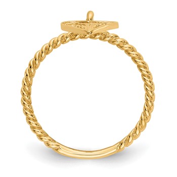 14k Dangle Filigree Heart Ring — alternate view