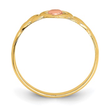 14k Two-Tone Polished Hearts Ring — alternate view