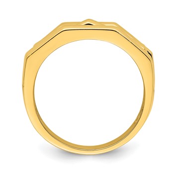 14k Polished Three Ridged Dome Ring — alternate view