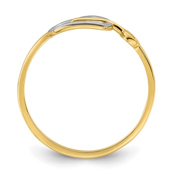 14k and White Rhodium Heart and Key Ring — alternate view