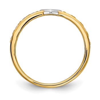 14K and White Rhodium CZ Heart Ring — alternate view