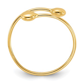 14K Polished Adjustable Fashion Bypass Ring — alternate view