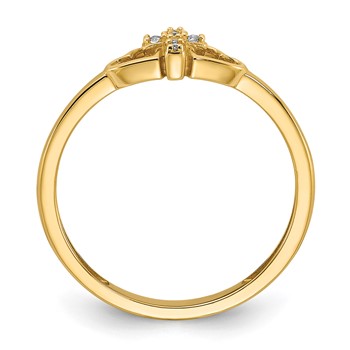 14K Polished CZ Cross and Hearts Ring — alternate view