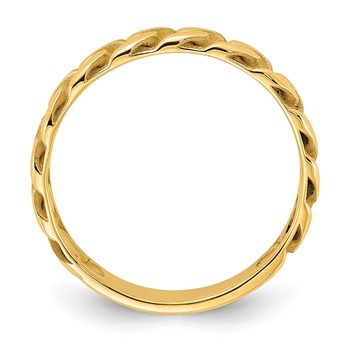 14k Polished 4mm Curb Link Ring Size 10 — alternate view