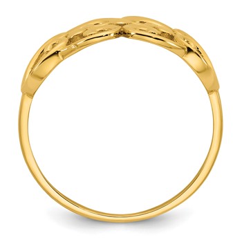 14k Polished Cut-out Fancy Hearts Design Size 7 Ring — alternate view