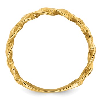 14k Polished Fancy Braided Size 7 Ring — alternate view
