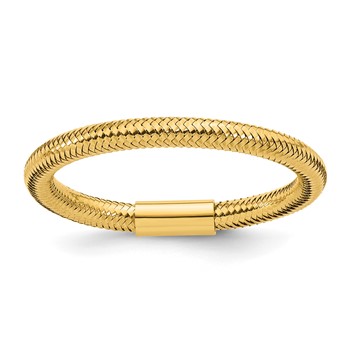 14k Polished Mesh Stretch Ring