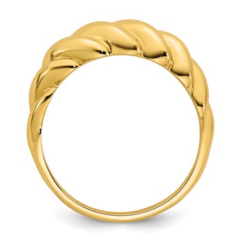 14K Polished Twisted Domed Size 7 Ring — alternate view